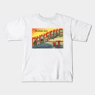 Greetings from Manasquan, NJ - Vintage Large Letter Postcard Kids T-Shirt